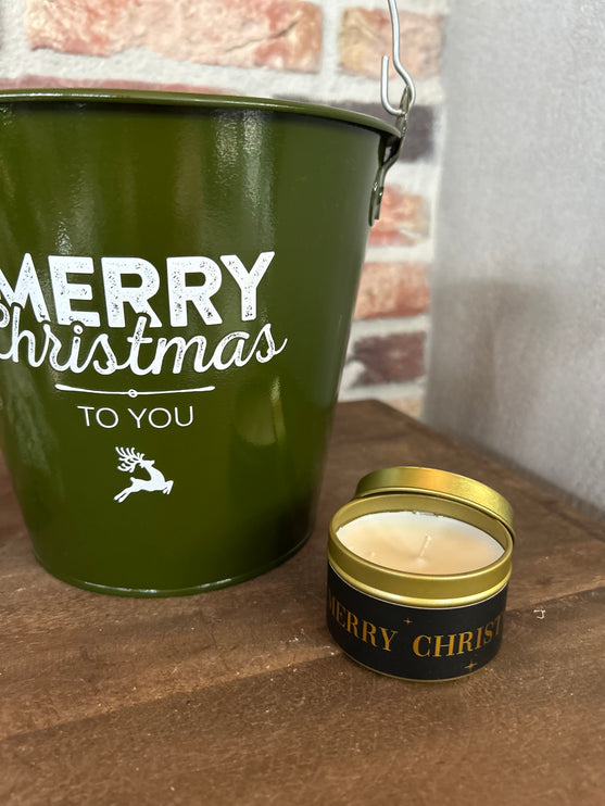 Cadeau Emmer M Kerst (Merry Christmas) met Kerstboompje en Kaars van MY FLAME