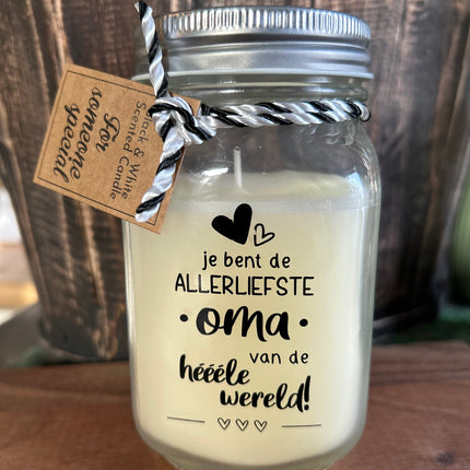 Black & white scented candle - Oma