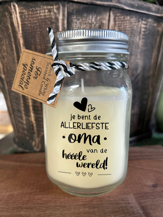 Black & white scented candle - Oma