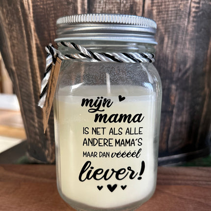 Black & white scented candle - mama