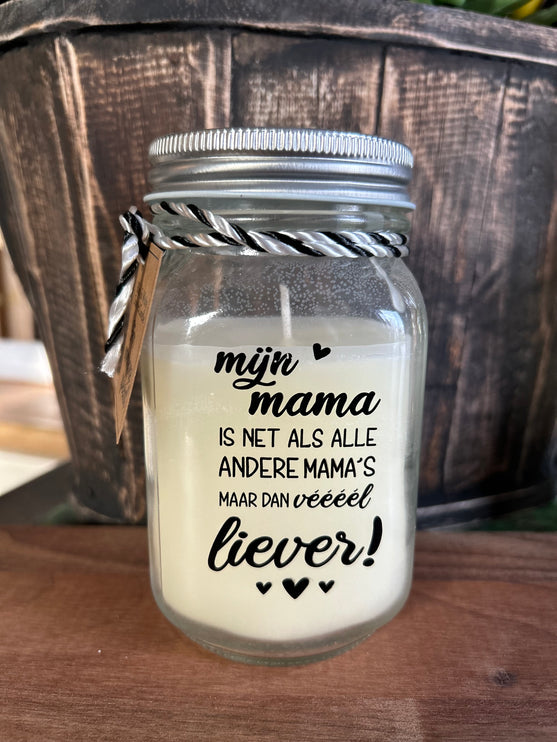 Black & white scented candle - mama