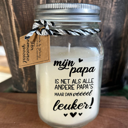 Black & white scented candle - papa
