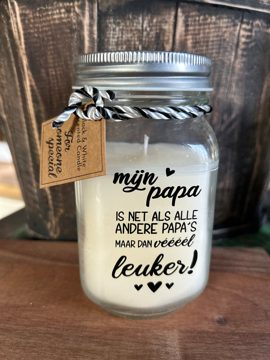 Black & white scented candle - papa