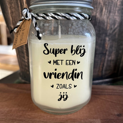 Black & white scented candle - vriendin