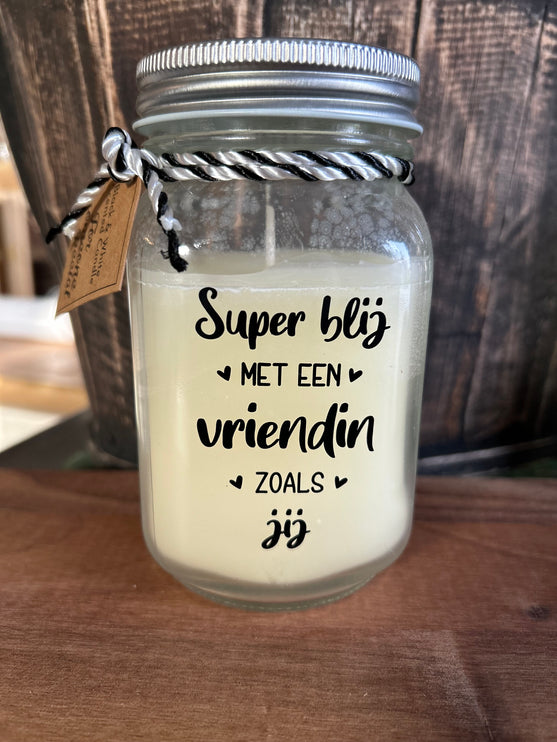 Black & white scented candle - vriendin