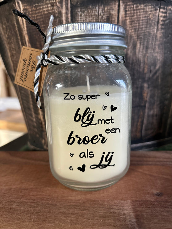 Black & white scented candle - broer