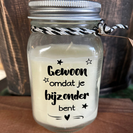 Black & white scented candle - bijzonder