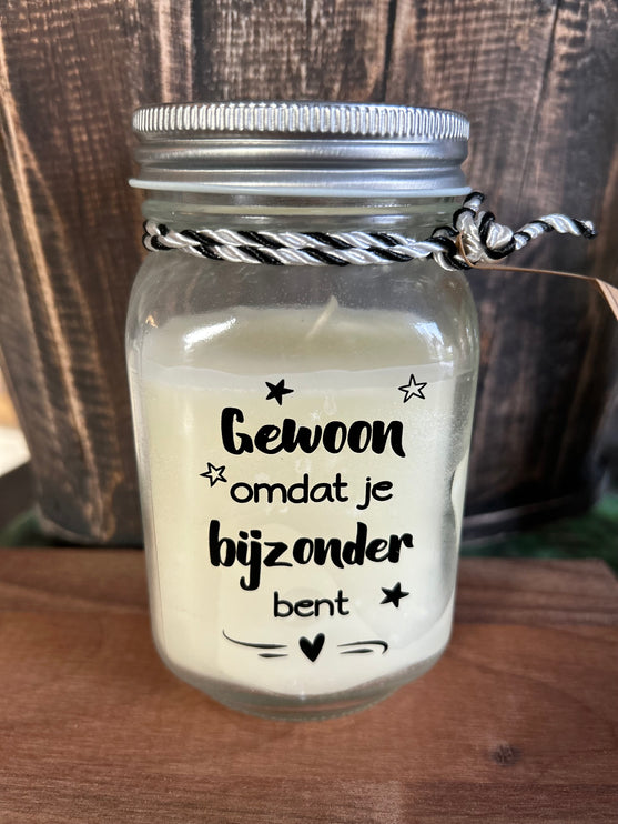 Black & white scented candle - bijzonder