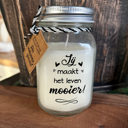 Black & white scented candle - jij maakt het leven mooier