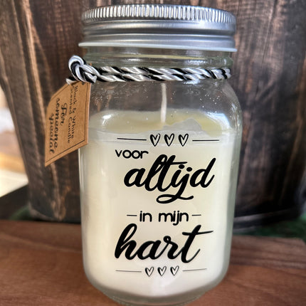 Black & white scented candle - altijd in mijn hart