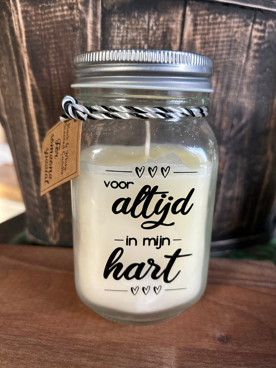 Black & white scented candle - altijd in mijn hart