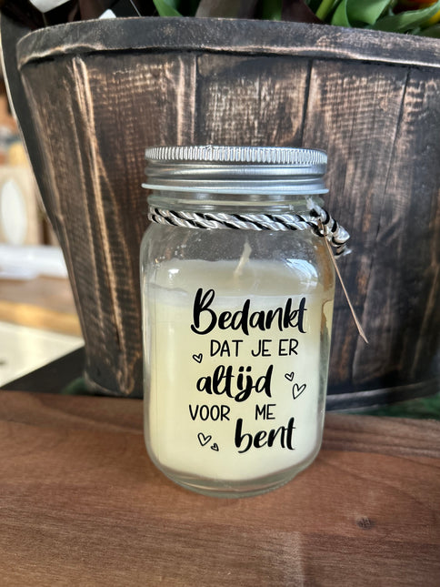 Black & white scented candle - bedankt