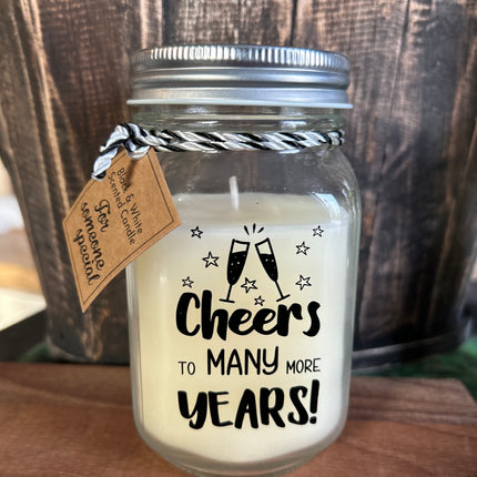 Black & white scented candle - cheers