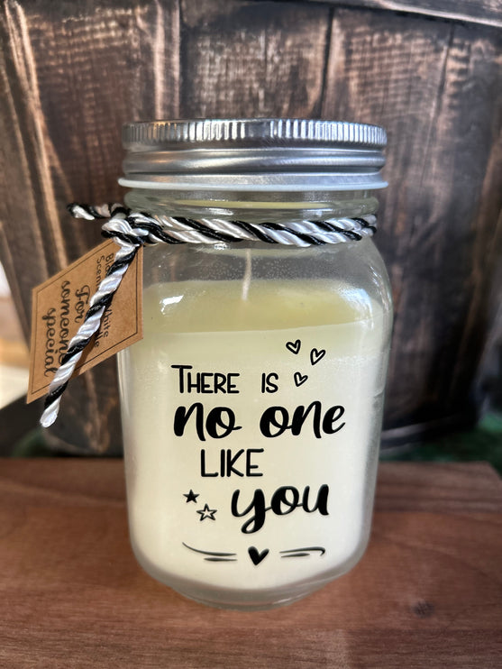 Black & white scented candle - no one like you