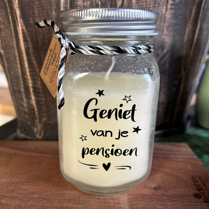 Black & white scented candle - pensioen