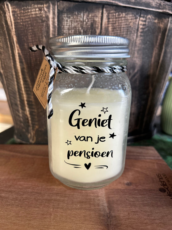 Black & white scented candle - pensioen