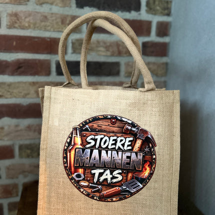 Jute tas met hengsels-stoere mannentas