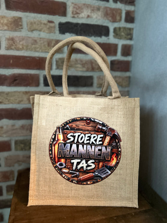 Jute tas met hengsels-stoere mannentas