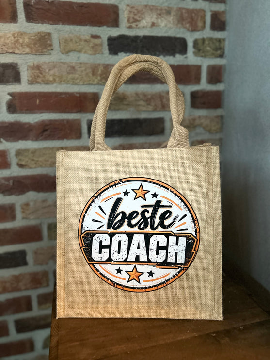 Jute tas met hengsels-Beste Coach