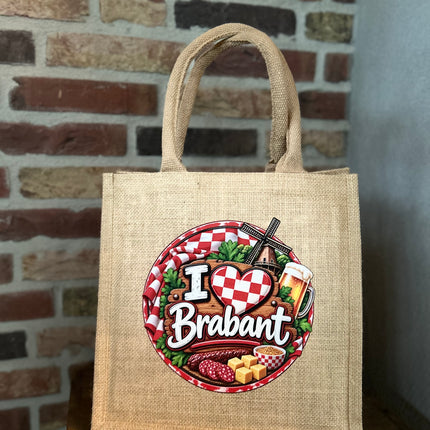 Jute tas met hengsels-I love Brabant