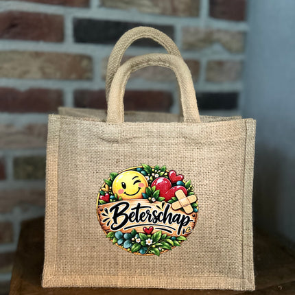 Jute tas met hengsels M-Beterschap