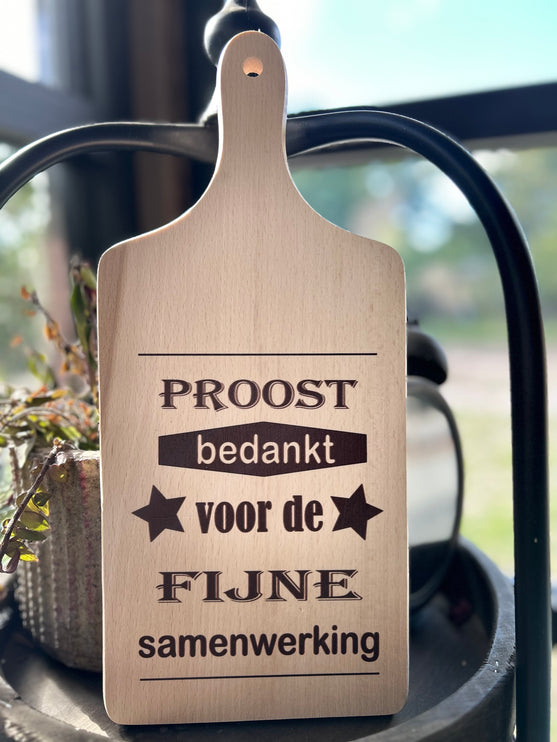 Serveerplankje 35 cm Bedankt voor de fijne samenwerking