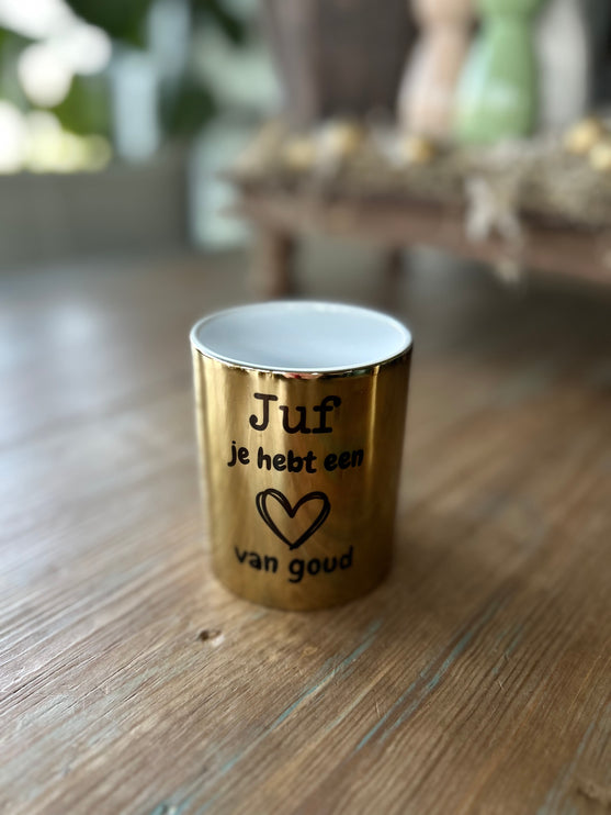 Mok Goud - Juf