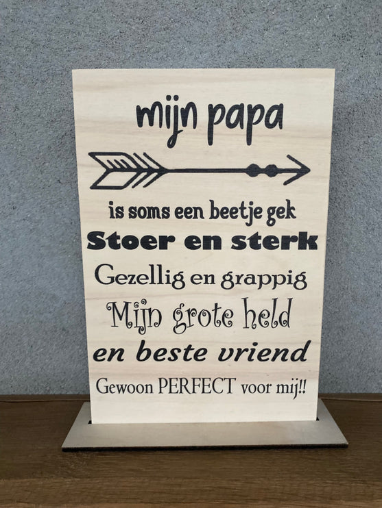 Tekstbordje mijn papa