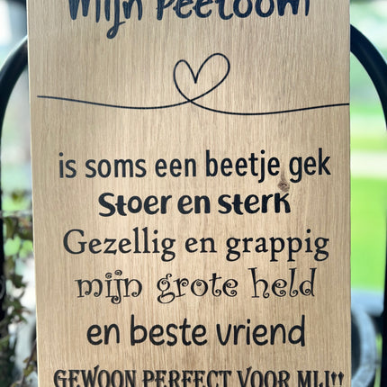 Tekstbord Mijn Peetoom