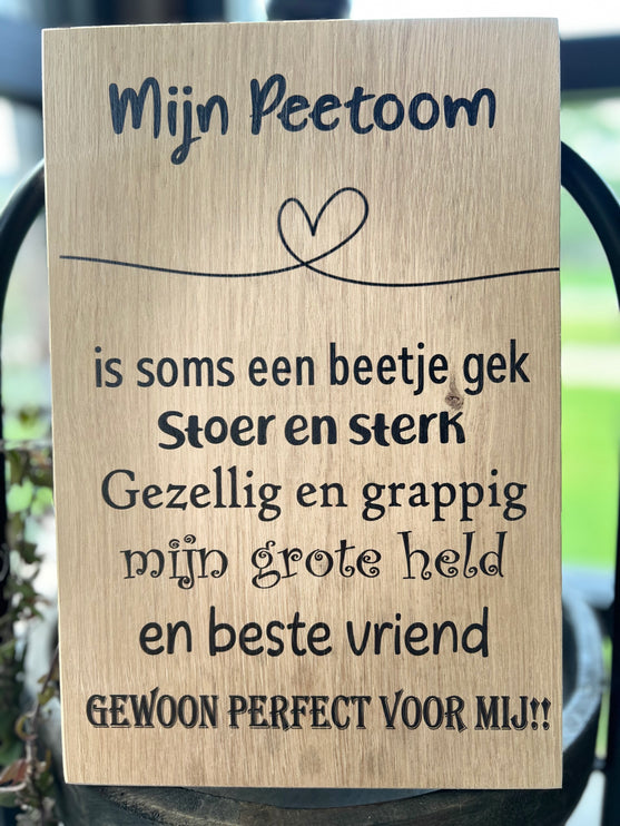 Tekstbord Mijn Peetoom