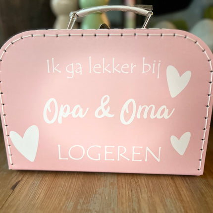 Koffertje roze Opa en Oma