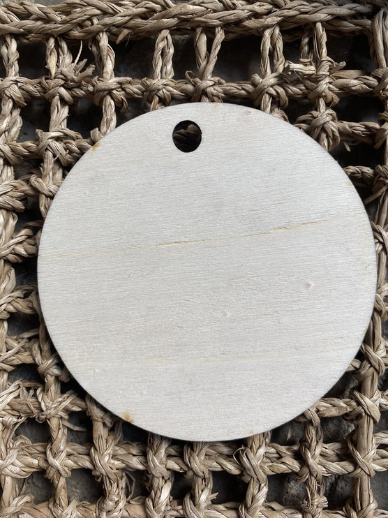 Set van 10 houten kersthangers - 11 cm - onbewerkt