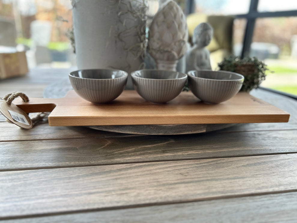 Serveerplank 59 cm inclusief schaaltjes