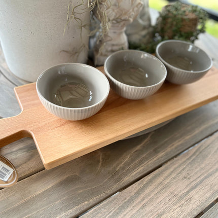 Serveerplank 59 cm inclusief schaaltjes