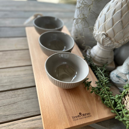 Serveerplank 59 cm inclusief schaaltjes