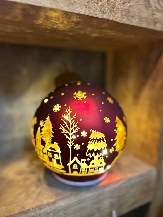 Roterende Kerstbal met verlichting
