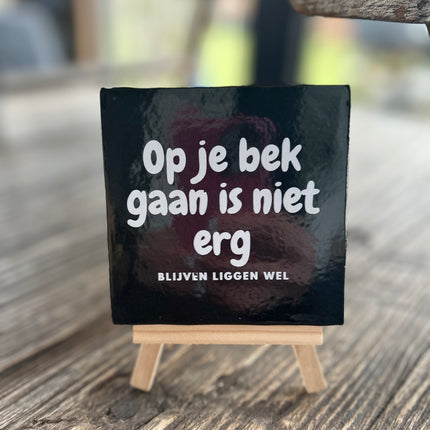 Tegeltje Op je bek gaan is niet erg