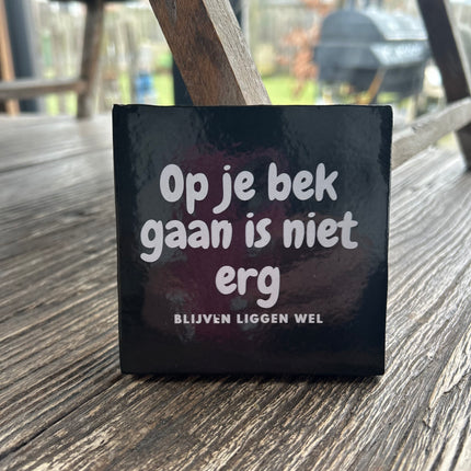 Tegeltje Op je bek gaan is niet erg