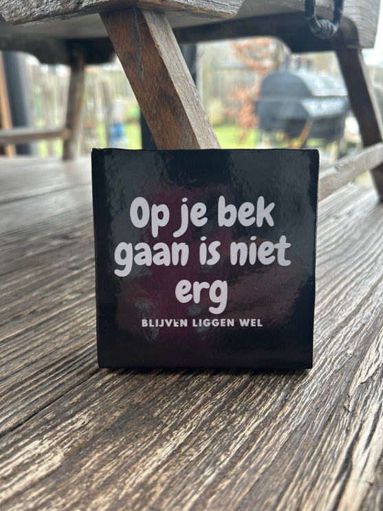 Tegeltje Op je bek gaan is niet erg