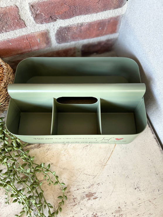 Metalen organizer Juf