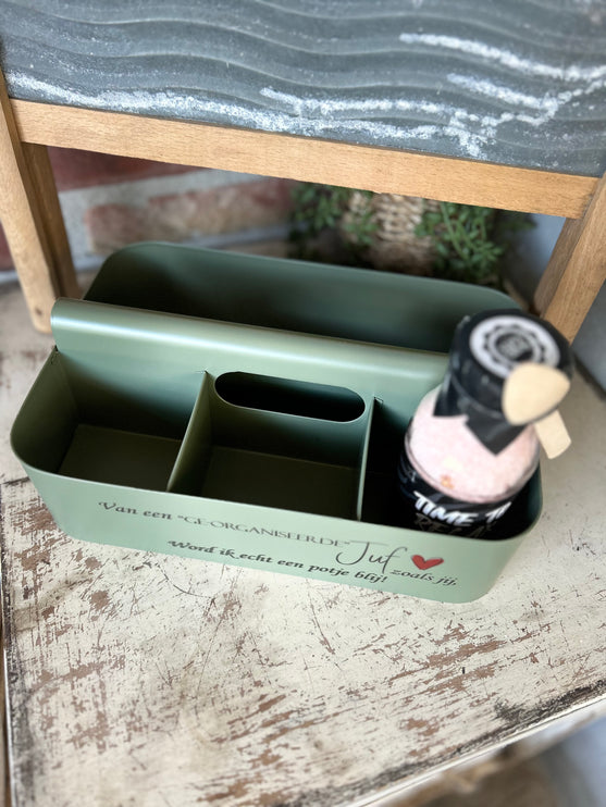 Metalen organizer + flesje voetbadzout (TIME TO RELAX)