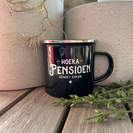 Emaille mok Pensioen