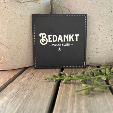 Onderzetter Bedankt - Kunstleer