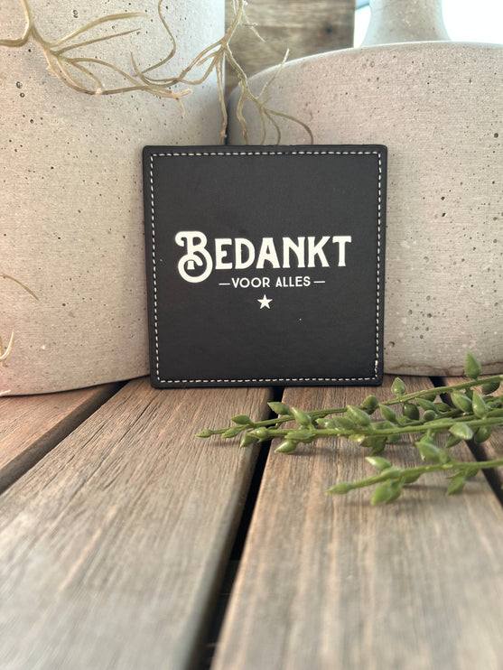 Onderzetter Bedankt - Kunstleer