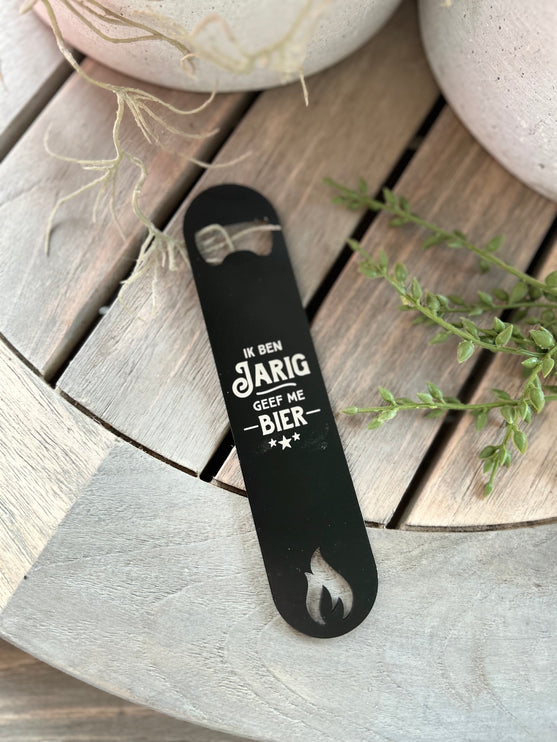 Stalen bieropener Jarig