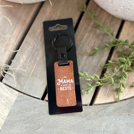 Sleutelhanger Mama - Walnoothout