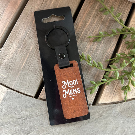 Sleutelhanger Mooi Mens - Walnoothout