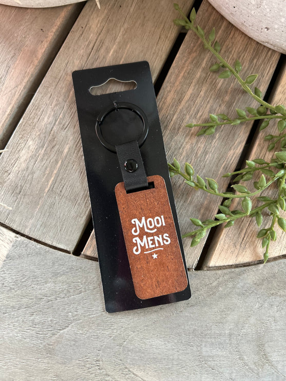 Sleutelhanger Mooi Mens - Walnoothout