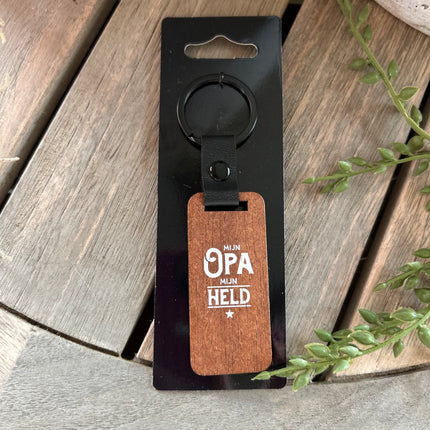 Sleutelhanger Opa - Walnoothout