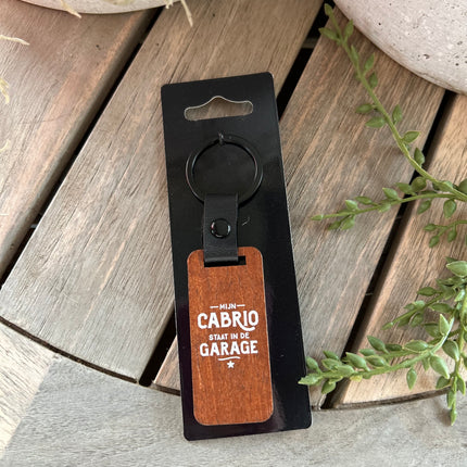 Sleutelhanger Cabrio - Walnoothout